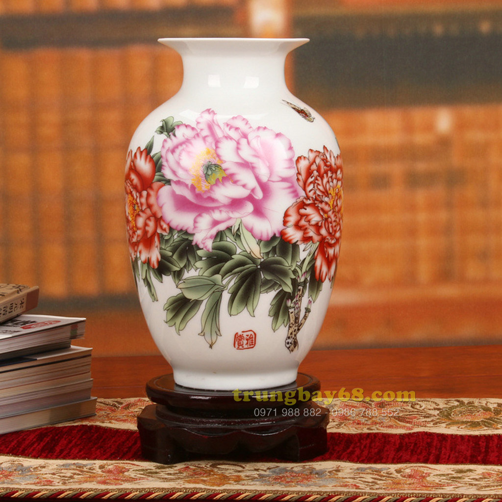 Bình gốm sứ cảnh đức - giang tây trang trí phong thủy văn phòng, phòng khách BPT-008