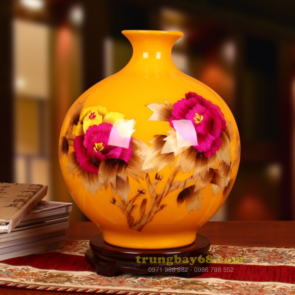 Bình gốm sứ cảnh đức - giang tây trang trí phong thủy văn phòng, phòng khách tb-150