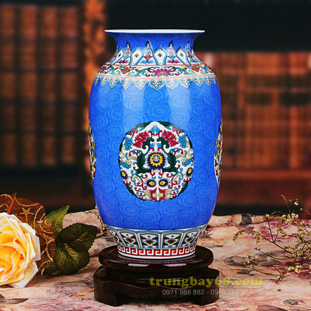 Bình gốm sứ cảnh đức - giang tây trang trí phong thủy văn phòng, phòng khách tb-080