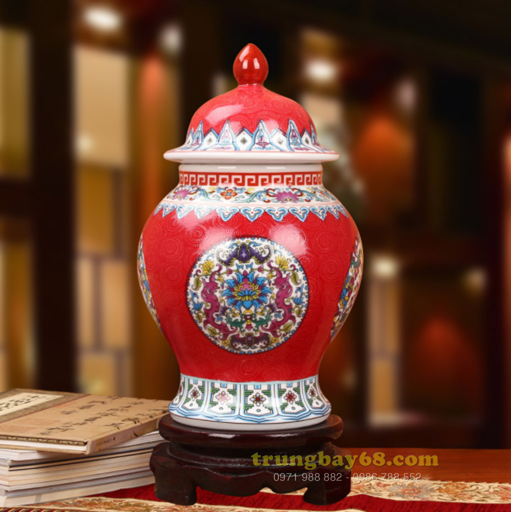 Bình gốm sứ cảnh đức - giang tây trang trí phong thủy văn phòng, phòng khách tb-061