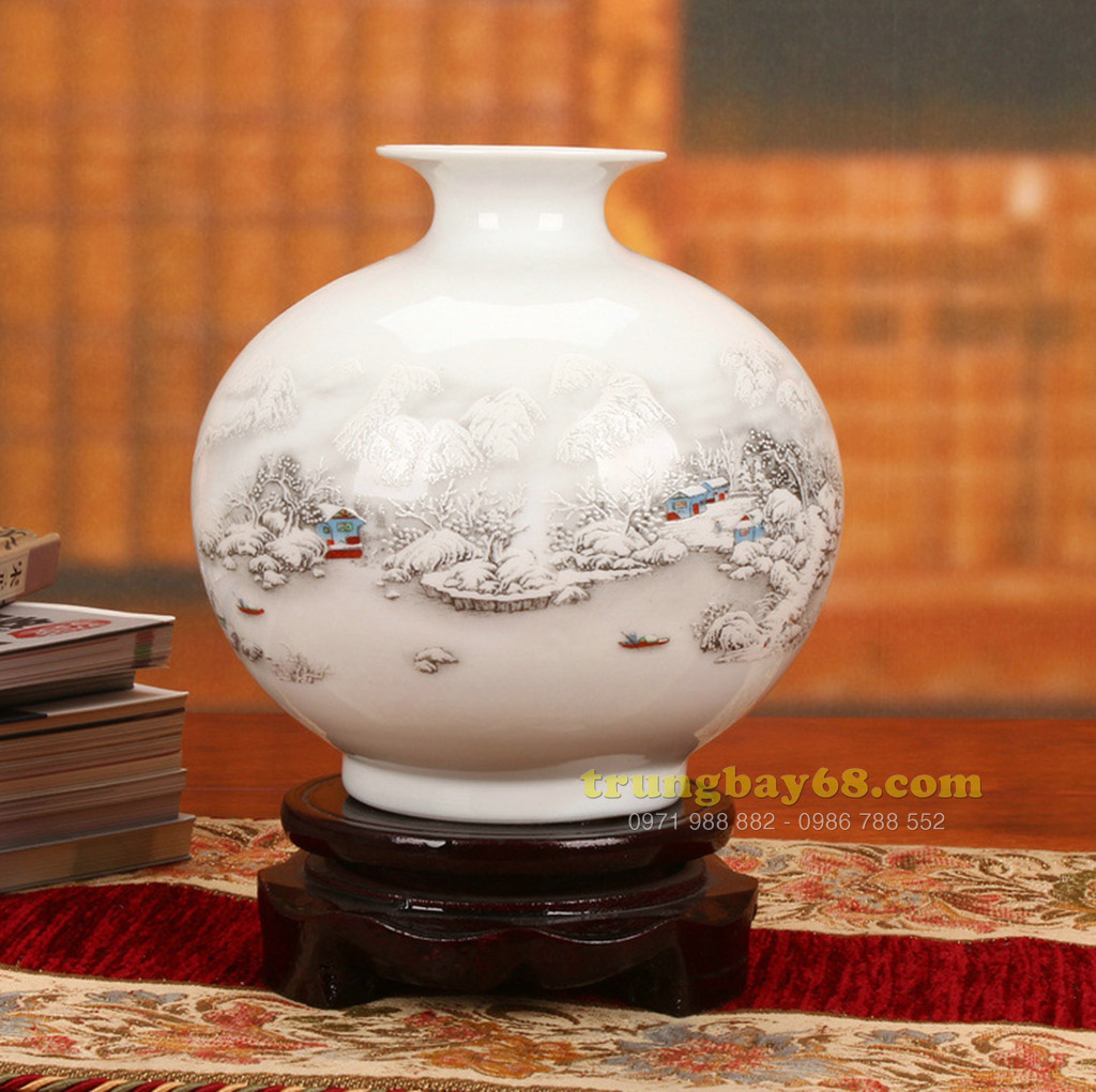Bình gốm sứ cảnh đức - giang tây trang trí phong thủy văn phòng, phòng khách BPT-004