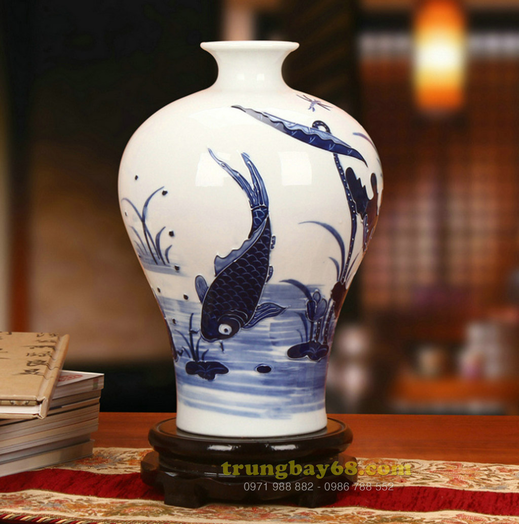 Bình gốm sứ cảnh đức - giang tây trang trí phong thủy văn phòng, phòng khách tb-223