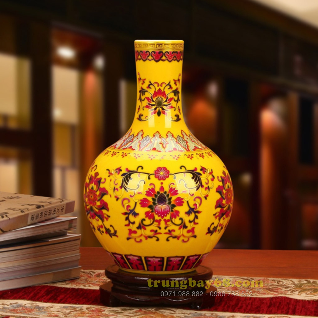 Bình gốm sứ cảnh đức - giang tây trang trí phong thủy văn phòng, phòng khách tb-178