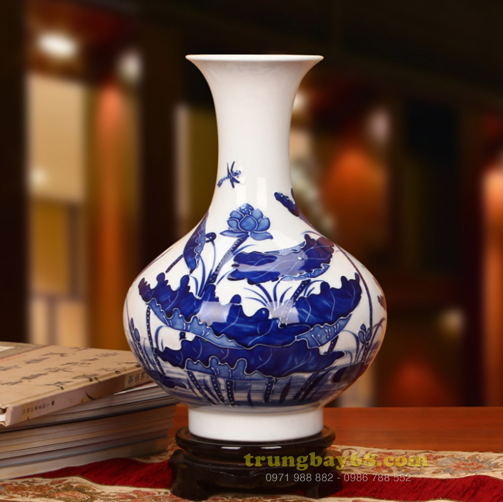 Bình gốm sứ cảnh đức - giang tây trang trí phong thủy văn phòng, phòng khách tb-231