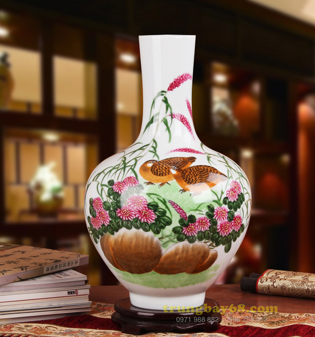 Bình gốm sứ cảnh đức - giang tây trang trí phong thủy văn phòng, phòng khách BPT-039