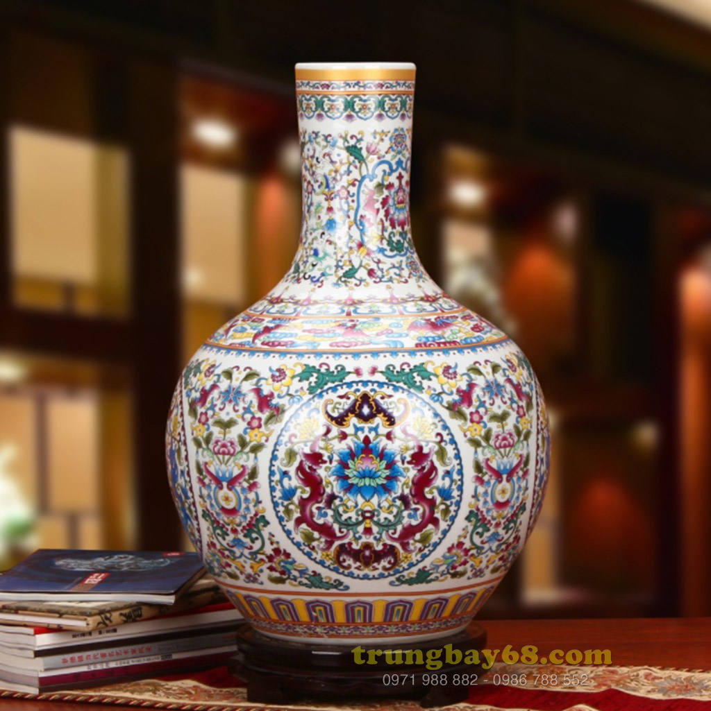Bình gốm sứ cảnh đức - giang tây trang trí phong thủy văn phòng, phòng khách BPT-032