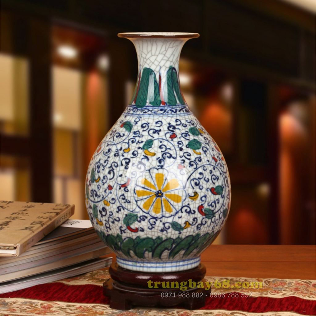Bình gốm sứ cảnh đức - giang tây trang trí phong thủy văn phòng, phòng khách tb-240