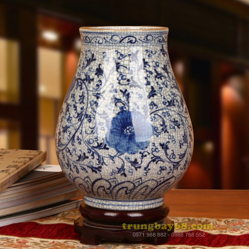 Bình gốm sứ cảnh đức - giang tây trang trí phong thủy văn phòng, phòng khách tb-186