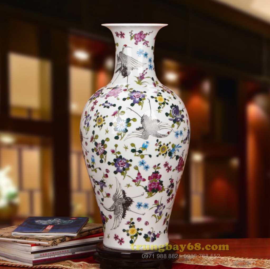 Bình gốm sứ cảnh đức - giang tây trang trí phong thủy văn phòng, phòng khách BPT-048