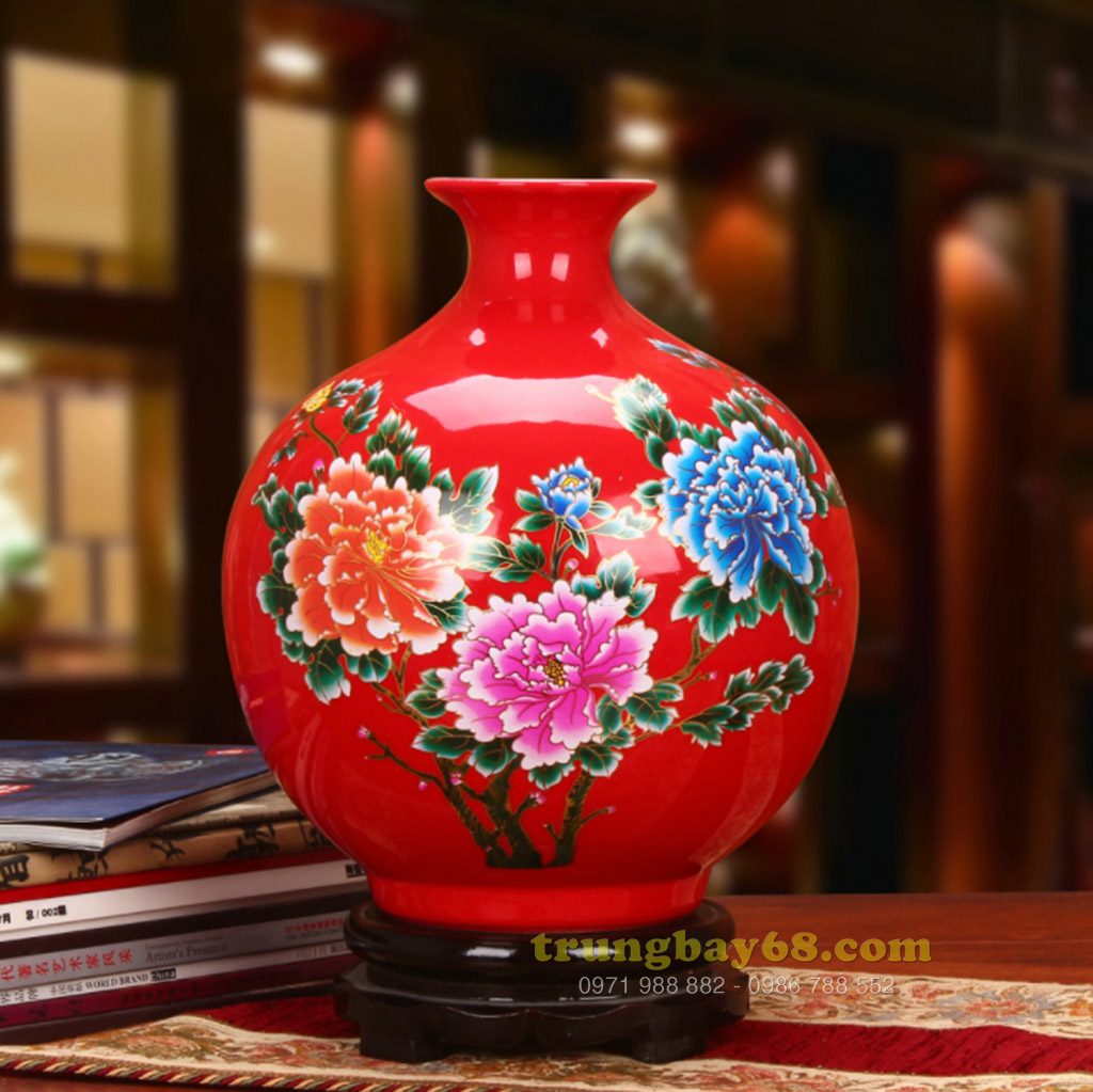 Bình gốm sứ cảnh đức - giang tây trang trí phong thủy văn phòng, phòng khách tb-081