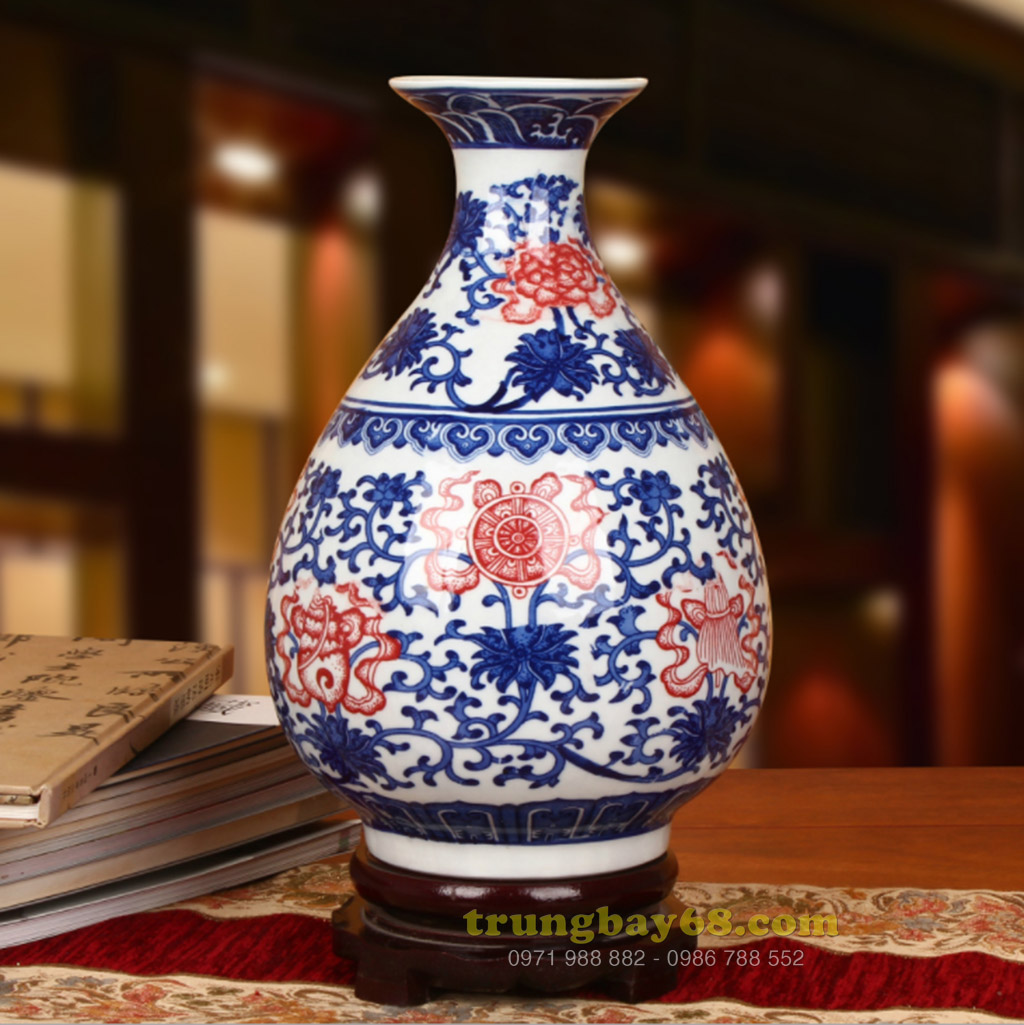 Bình gốm sứ cảnh đức - giang tây trang trí phong thủy văn phòng, phòng khách tb-229