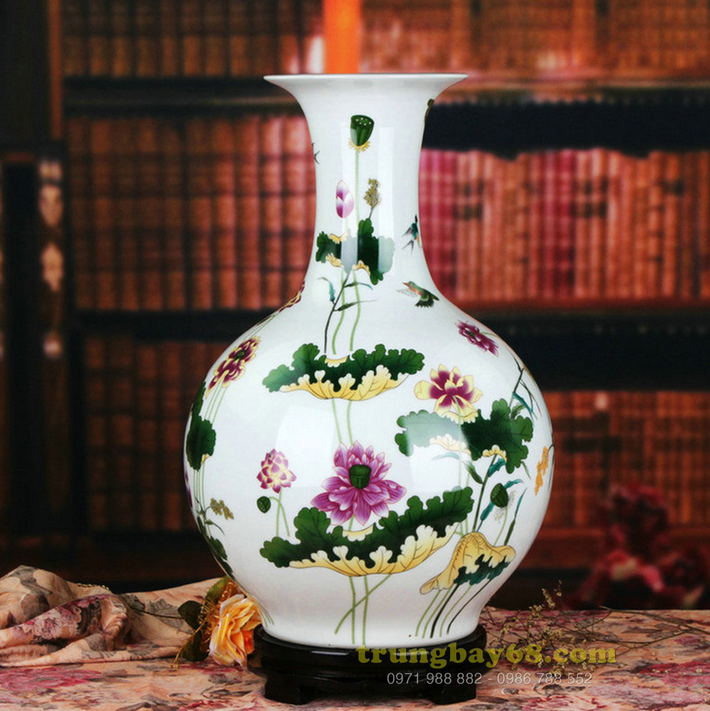 Bình gốm sứ cảnh đức - giang tây trang trí phong thủy văn phòng, phòng khách BPT-034