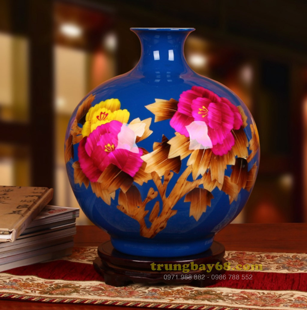 Bình gốm sứ cảnh đức - giang tây trang trí phong thủy văn phòng, phòng khách tb-244