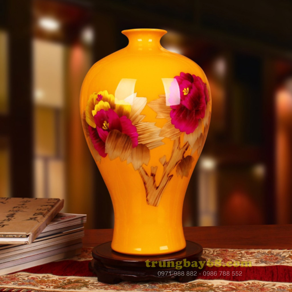 Bình gốm sứ cảnh đức - giang tây trang trí phong thủy văn phòng, phòng khách tb-163