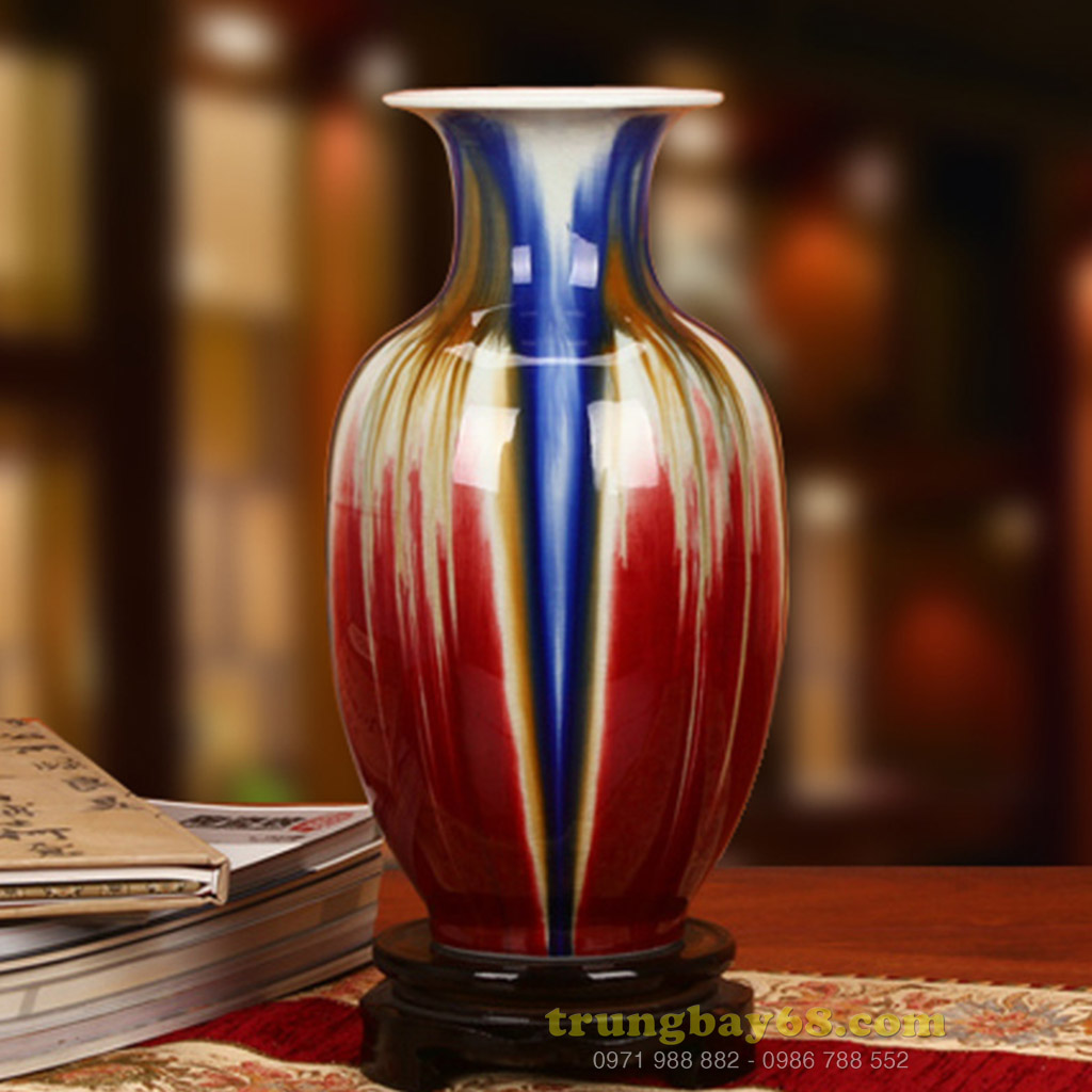 Bình gốm sứ cảnh đức - giang tây trang trí phong thủy văn phòng, phòng khách tb-177