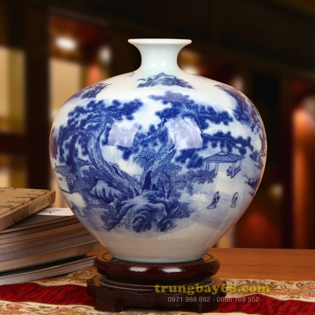 Bình gốm sứ cảnh đức - giang tây trang trí phong thủy văn phòng, phòng khách tb-184