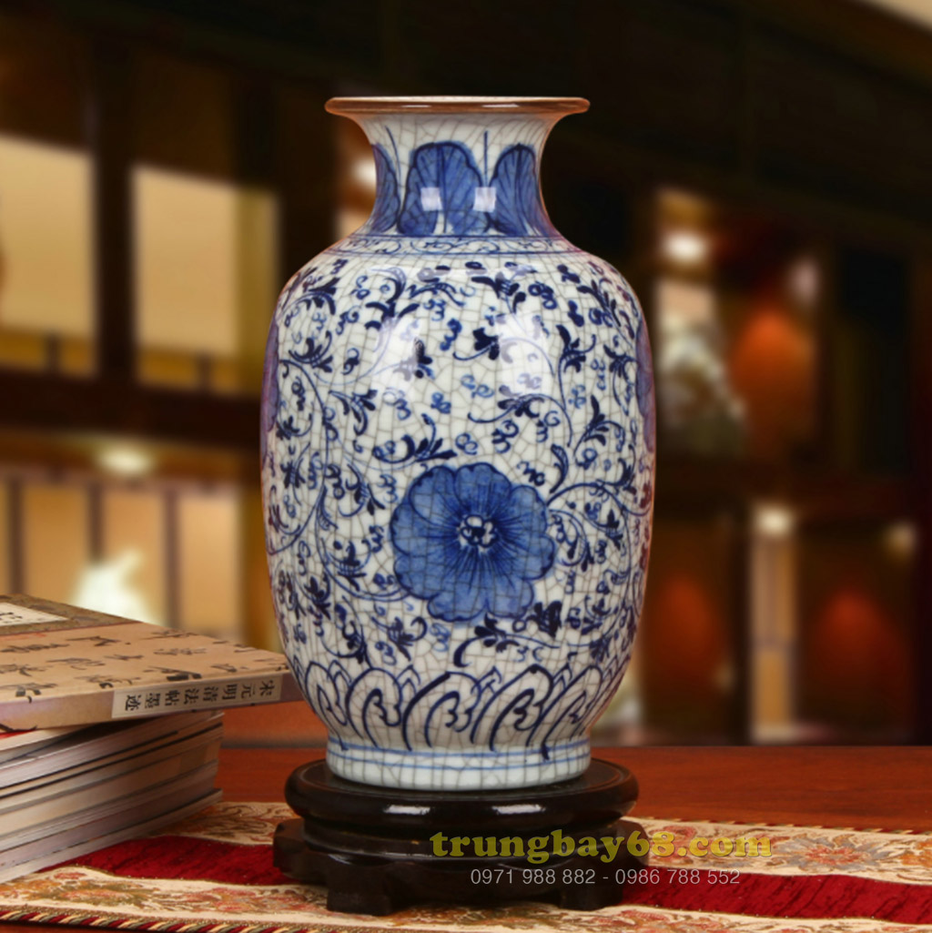 Bình gốm sứ cảnh đức - giang tây trang trí phong thủy văn phòng, phòng khách tb-202