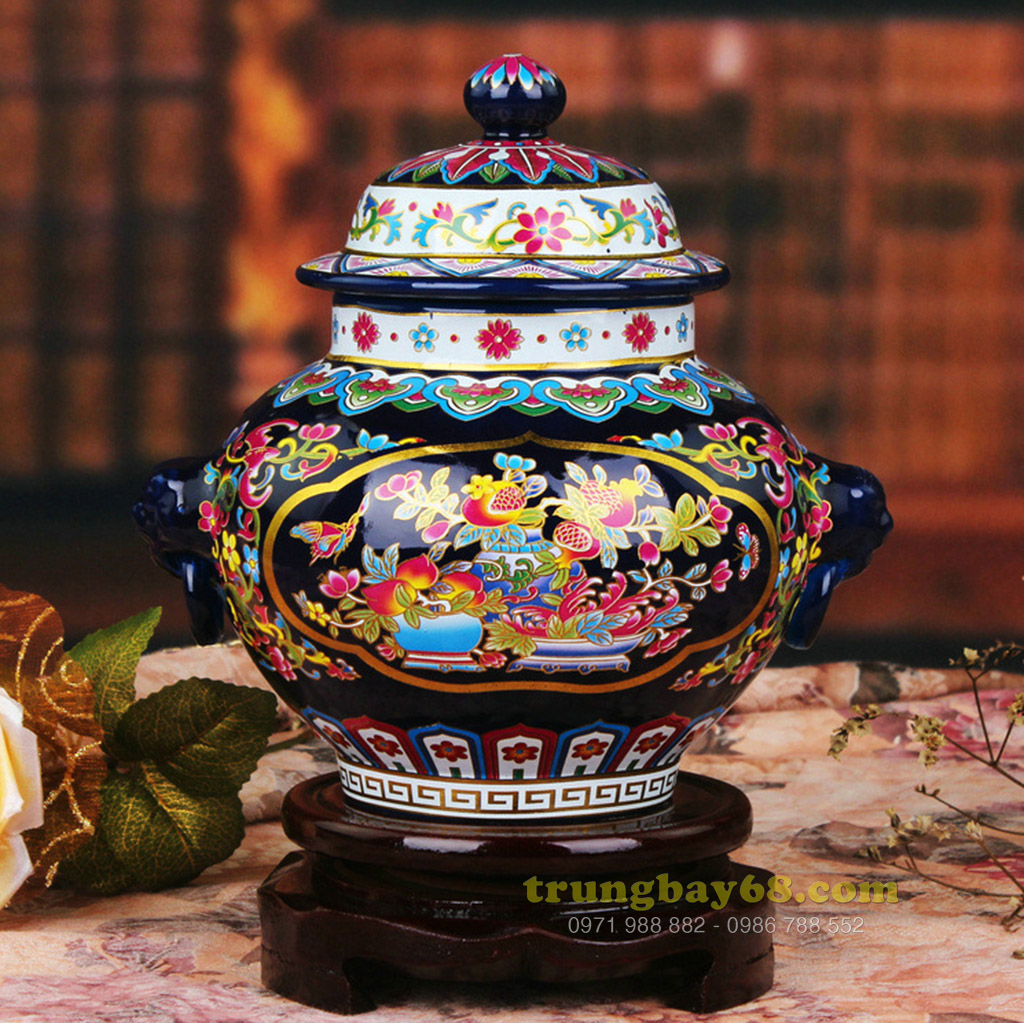 Bình gốm sứ cảnh đức - giang tây trang trí phong thủy văn phòng, phòng khách tb-147