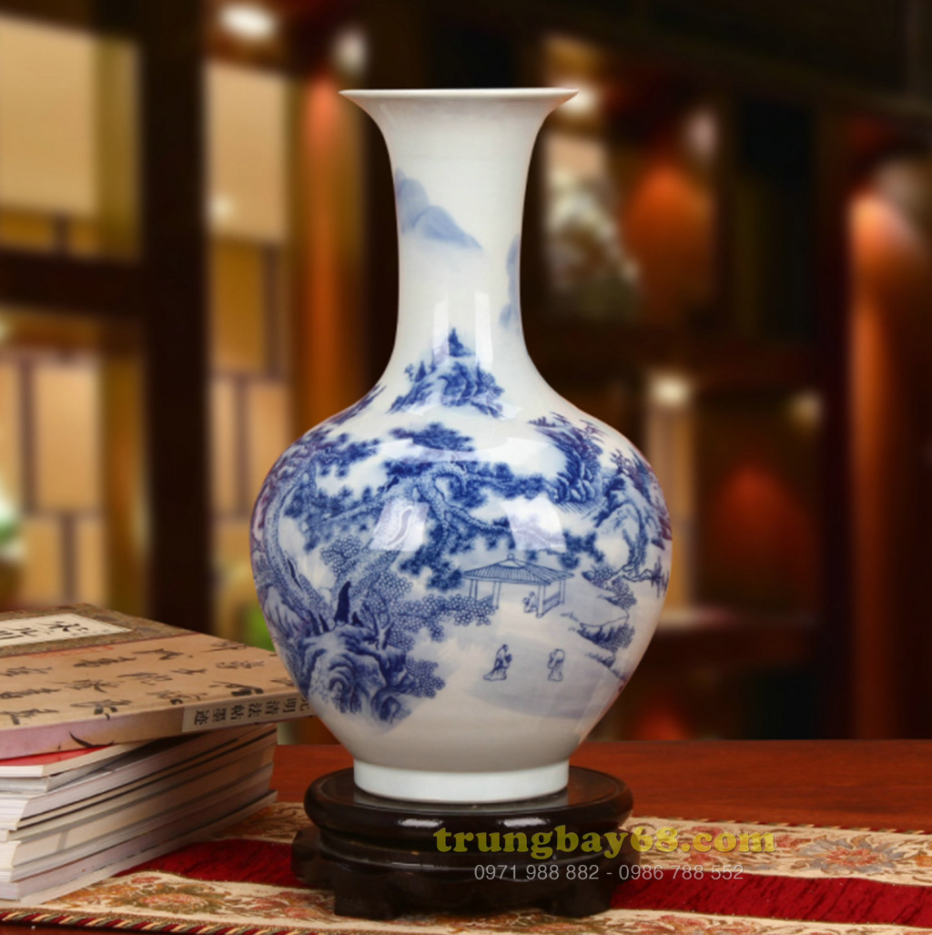 Bình gốm sứ cảnh đức - giang tây trang trí phong thủy văn phòng, phòng khách tb-168