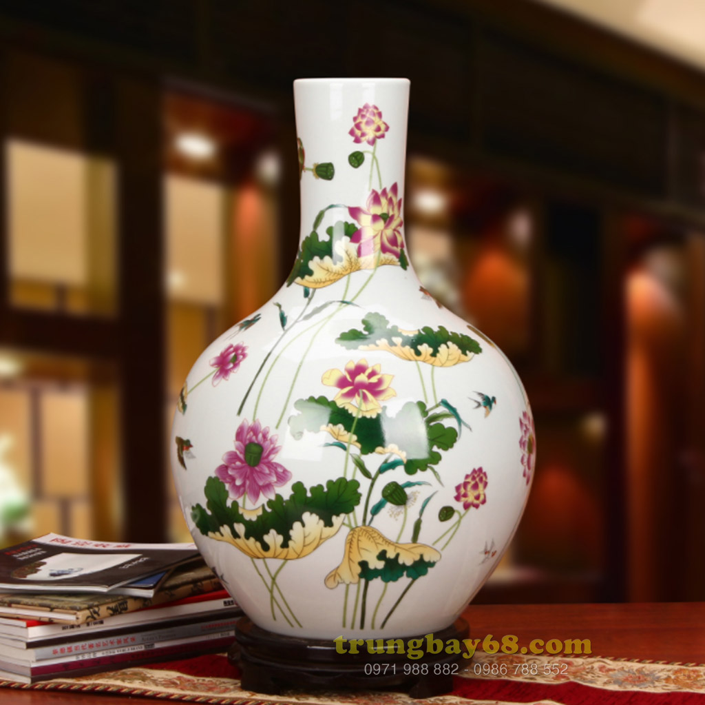 Bình gốm sứ cảnh đức - giang tây trang trí phong thủy văn phòng, phòng khách BPT-045