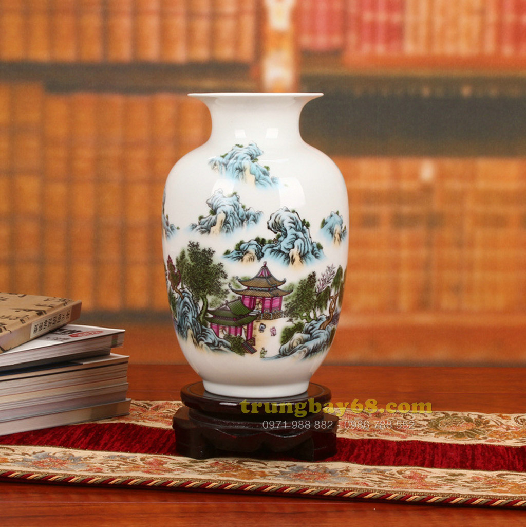 Bình gốm sứ cảnh đức - giang tây trang trí phong thủy văn phòng, phòng khách BPT-010