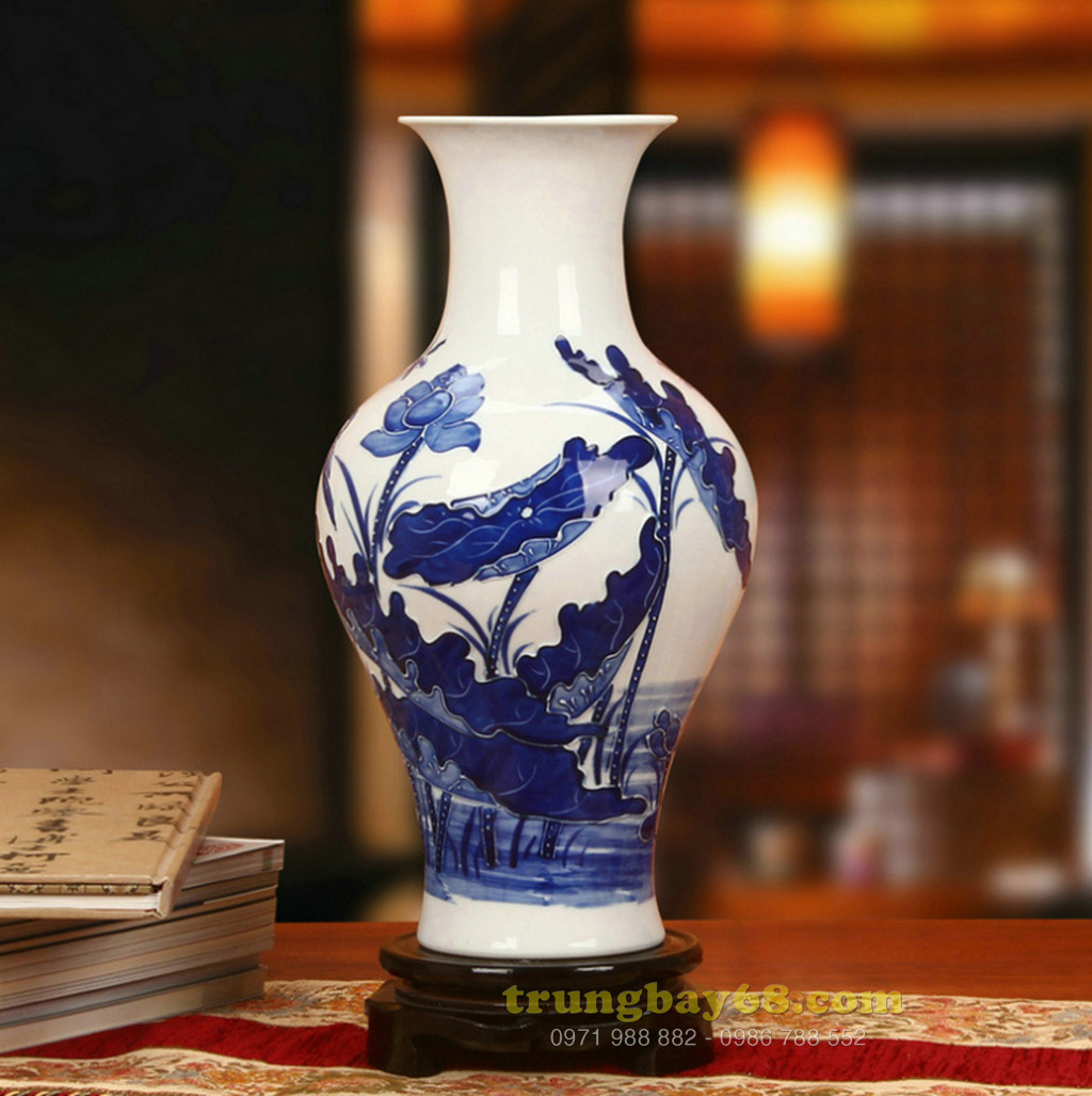 Bình gốm sứ cảnh đức - giang tây trang trí phong thủy văn phòng, phòng khách tb-176
