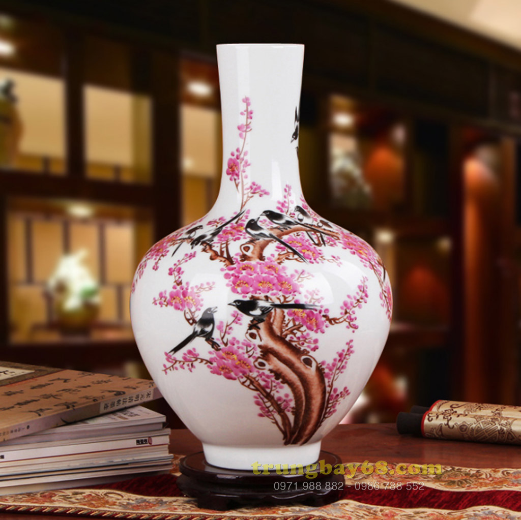 Bình gốm sứ cảnh đức - giang tây trang trí phong thủy văn phòng, phòng khách BPT-013