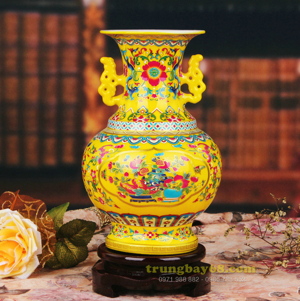 Bình gốm sứ cảnh đức - giang tây trang trí phong thủy văn phòng, phòng khách tb-142