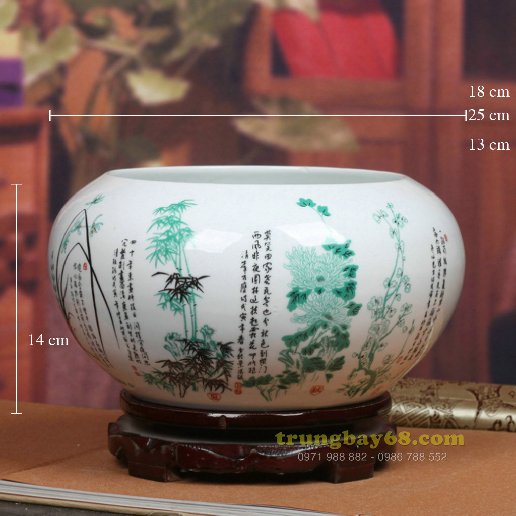 Bình gốm sứ cảnh đức - giang tây trang trí phong thủy văn phòng, phòng khách tb-205