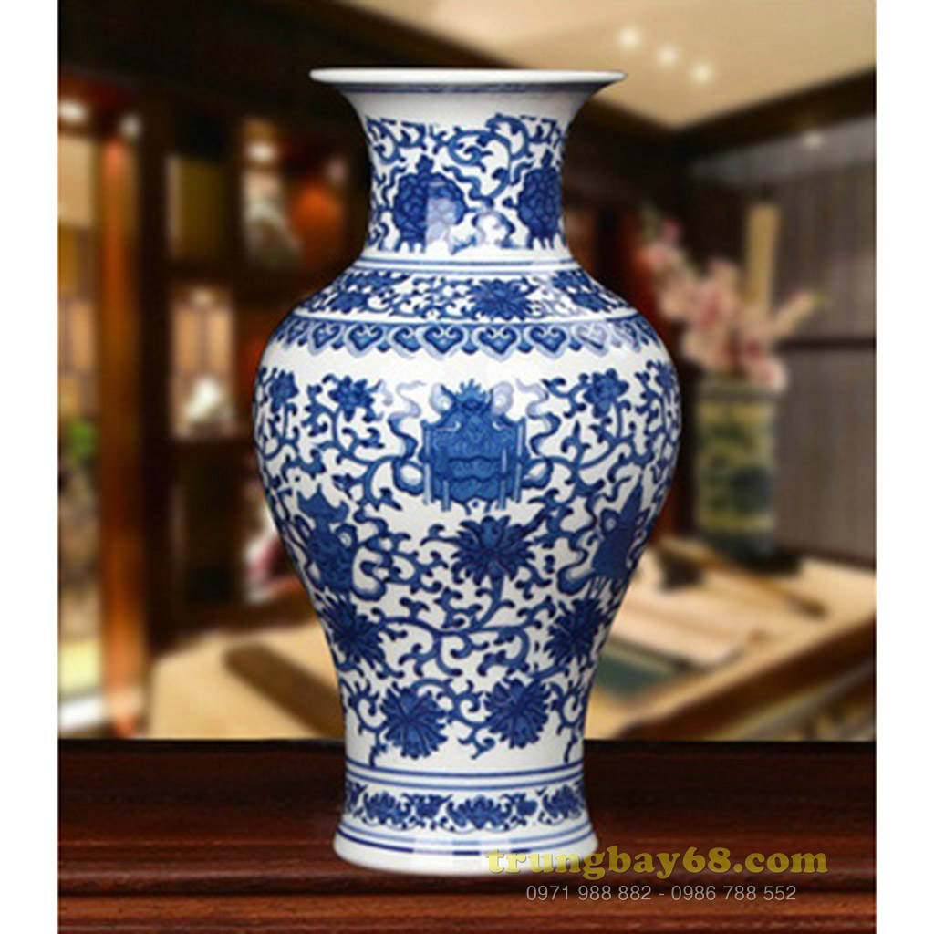 Bình gốm sứ cảnh đức - giang tây trang trí phong thủy văn phòng, phòng khách tb-012