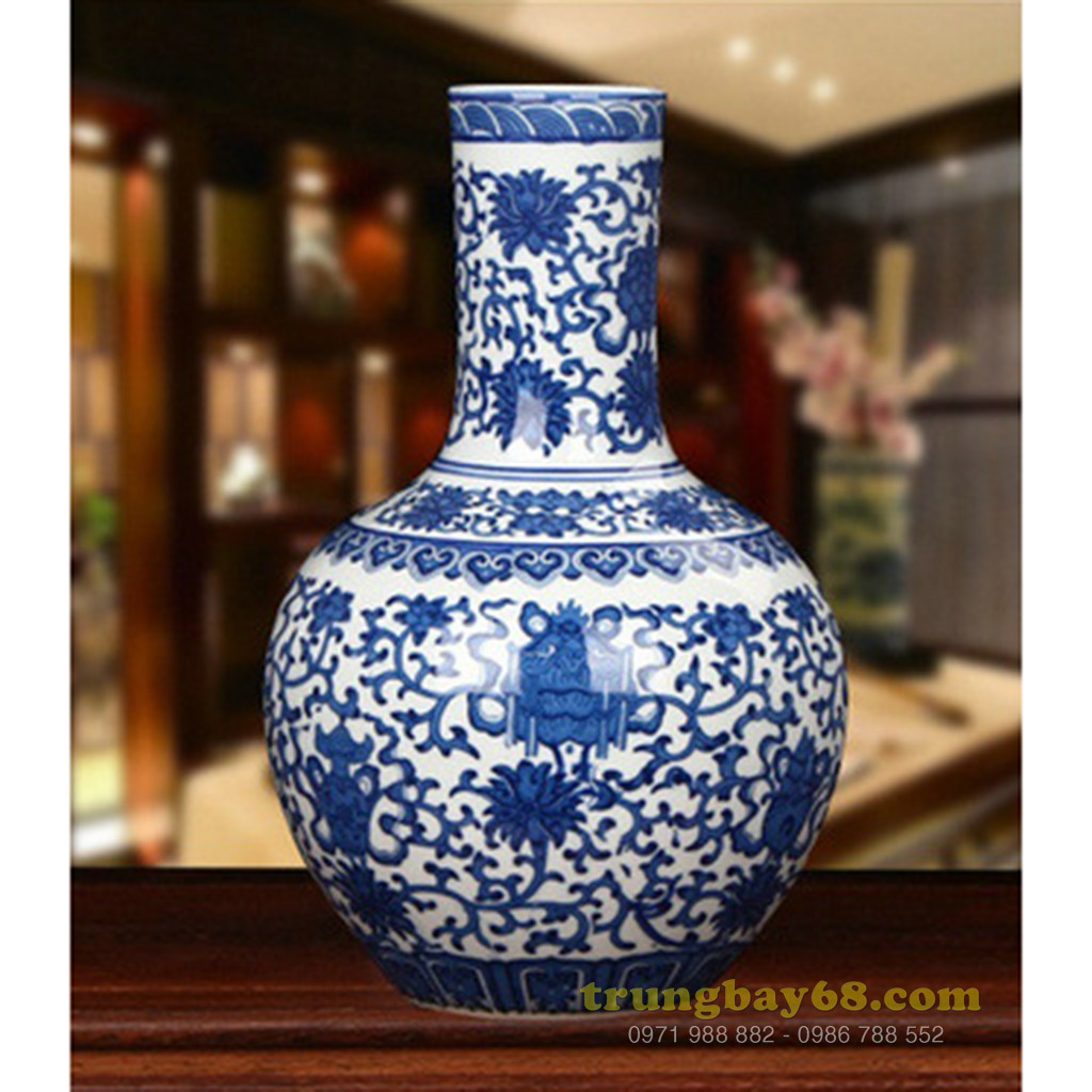 Bình gốm sứ cảnh đức - giang tây trang trí phong thủy văn phòng, phòng khách tb-013