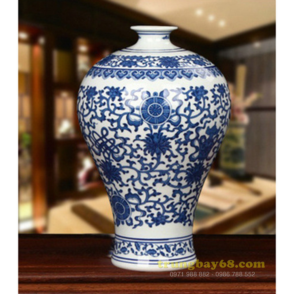 Bình gốm sứ cảnh đức - giang tây trang trí phong thủy văn phòng, phòng khách tb-016