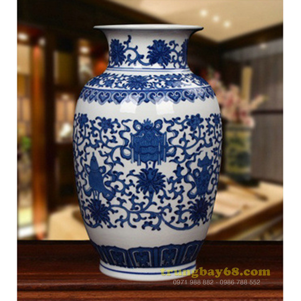 Bình gốm sứ cảnh đức - giang tây trang trí phong thủy văn phòng, phòng khách tb-018