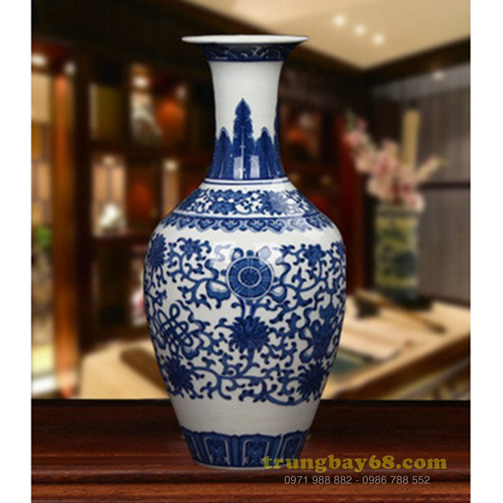 Bình gốm sứ cảnh đức - giang tây trang trí phong thủy văn phòng, phòng khách tb-019