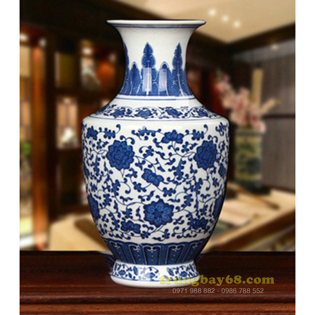 Bình gốm sứ cảnh đức - giang tây trang trí phong thủy văn phòng, phòng khách tb-002
