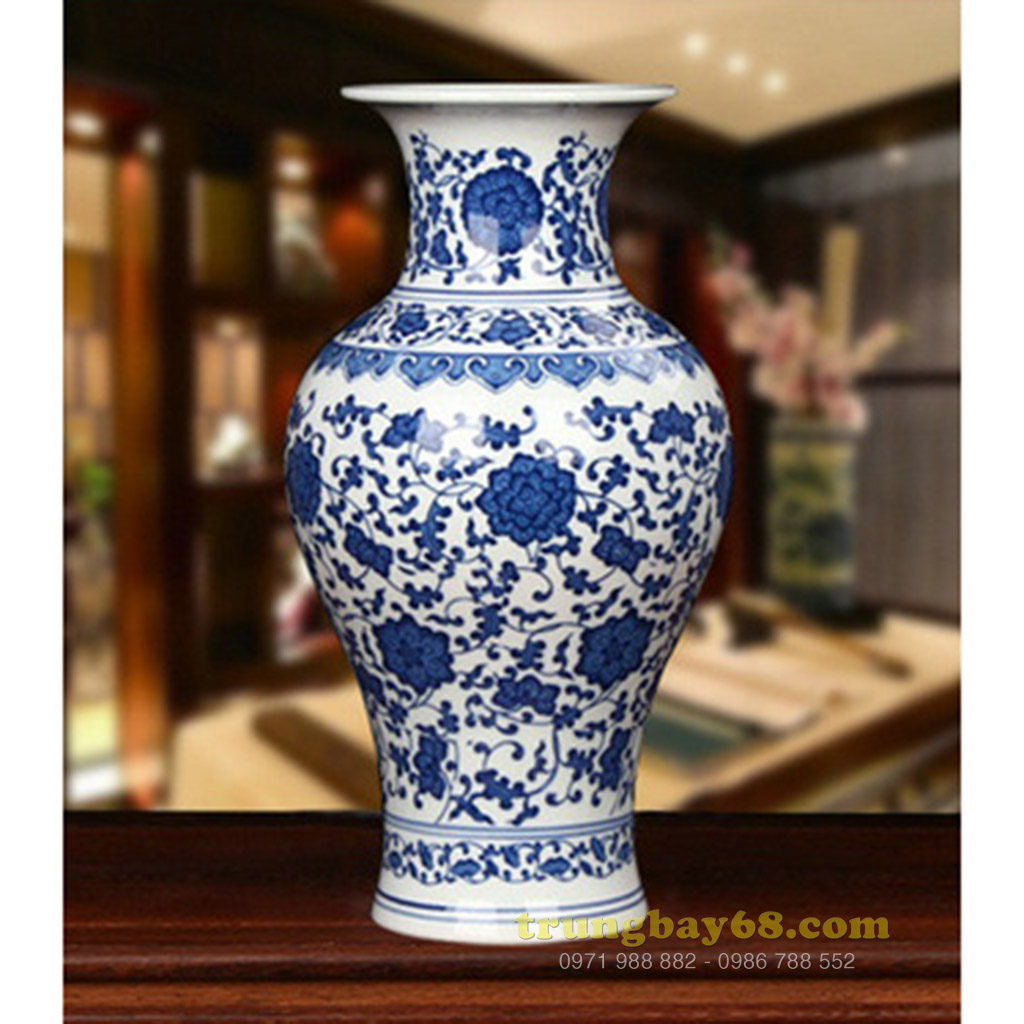 Bình gốm sứ cảnh đức - giang tây trang trí phong thủy văn phòng, phòng khách tb-004