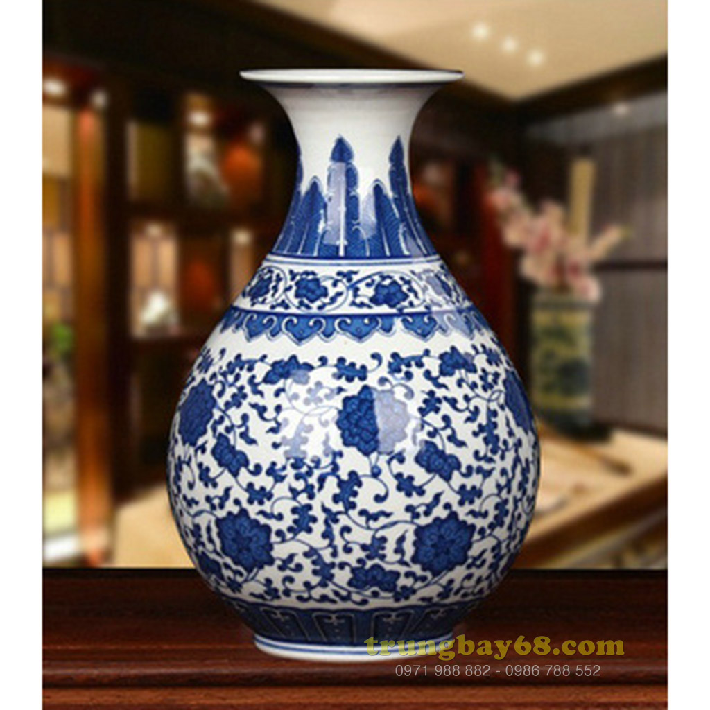 Bình gốm sứ cảnh đức - giang tây trang trí phong thủy văn phòng, phòng khách tb-006