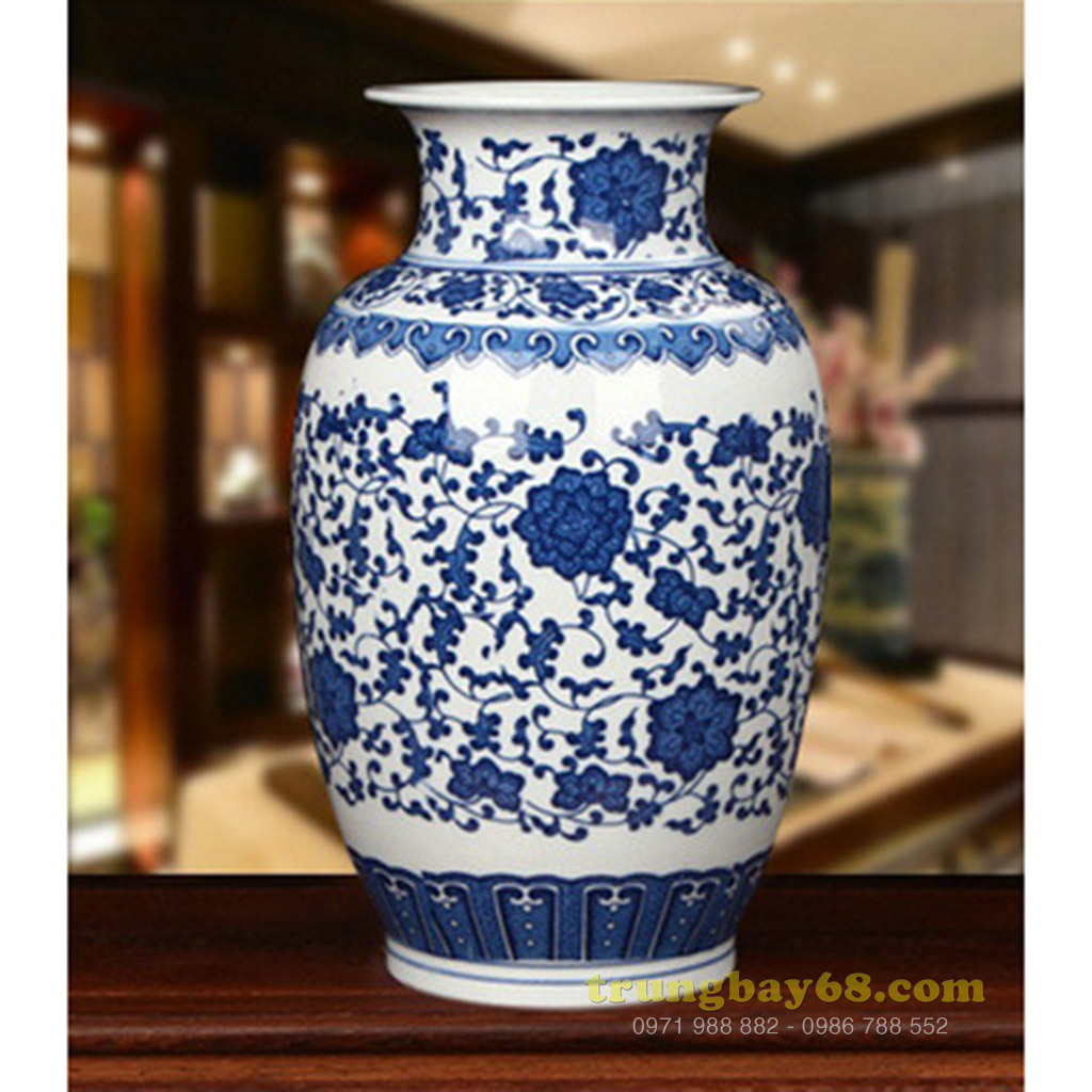 Bình gốm sứ cảnh đức - giang tây trang trí phong thủy văn phòng, phòng khách tb-009