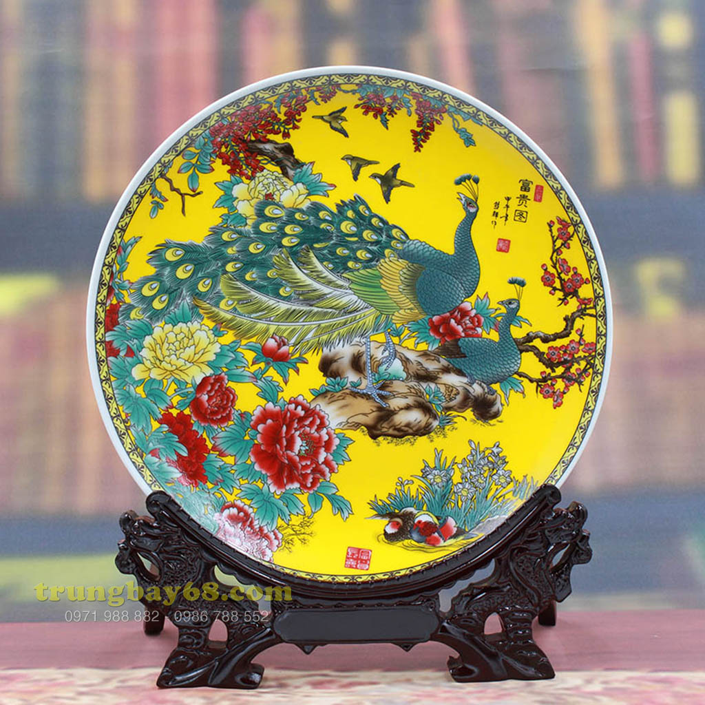 đĩa trang trí phong thủy văn phòng phòng khách D-ym-qh-04(1)