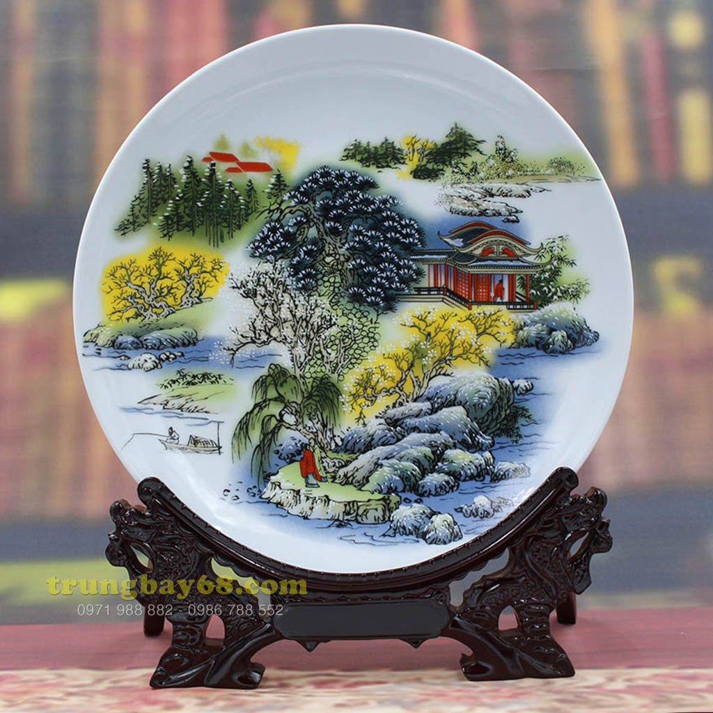 đĩa trang trí phong thủy văn phòng phòng khách D-ym-qh-04(2)