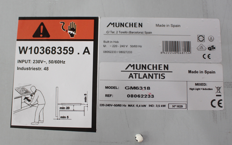Hình ảnh thực của bếp điện từ Munchen GM 6318