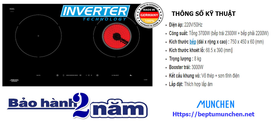 Thông số của bếp điện từ Munchen M569