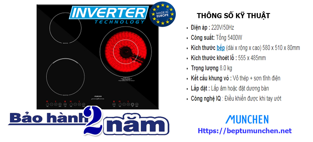 Thông số bếp điện từ Munchen QA 300I