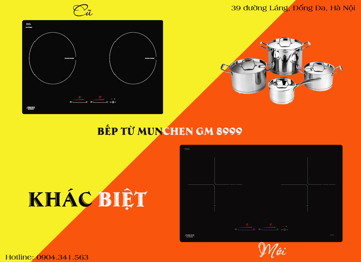 Đừng nhầm lẫn giữa bếp từ Munchen GM 8999 đời cũ và mới!