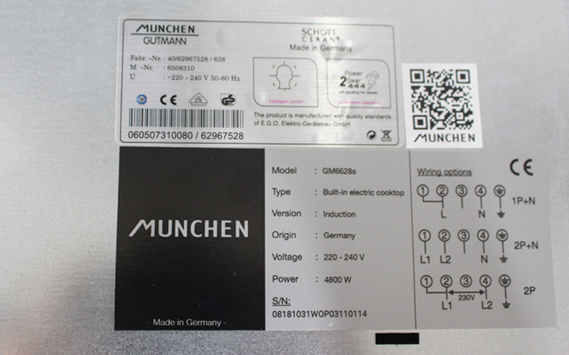 Tem mác bếp từ Munchen GM6628S