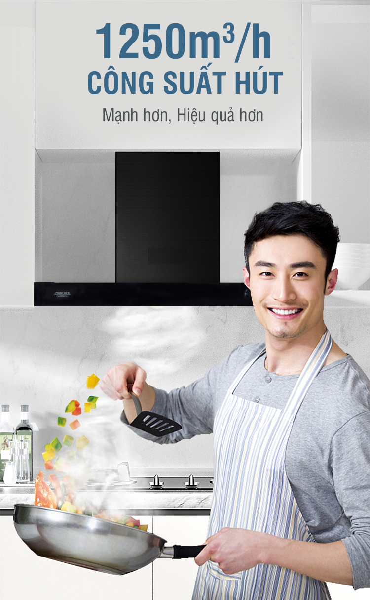 Công suất hút cực khủng của máy hút mùi Munchen AM59B