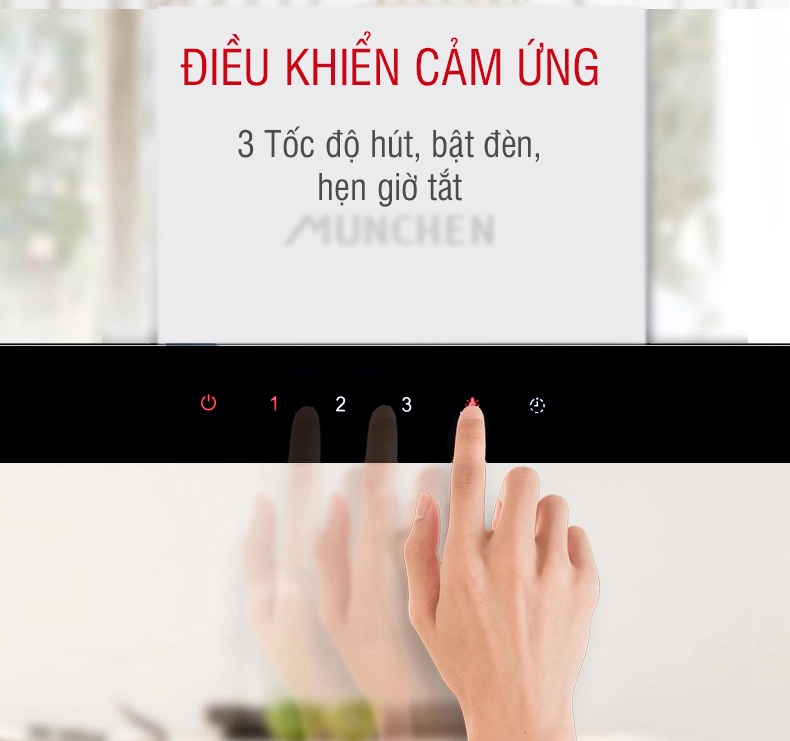 Giao diện bàn phím của máy hút mùi Munchen AM98W