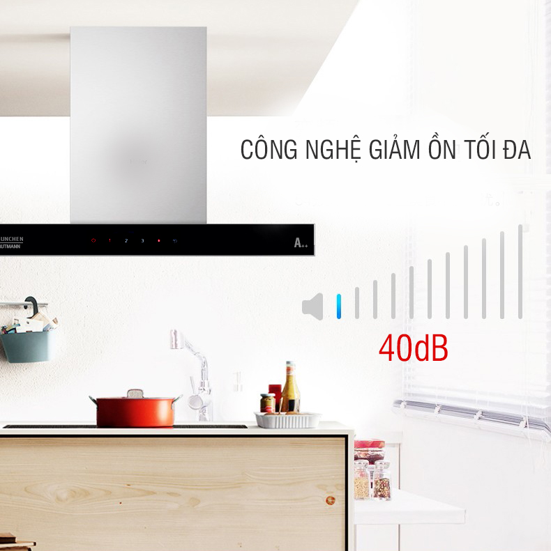 Máy hút mùi Munchen Am98W hút không gây ồn