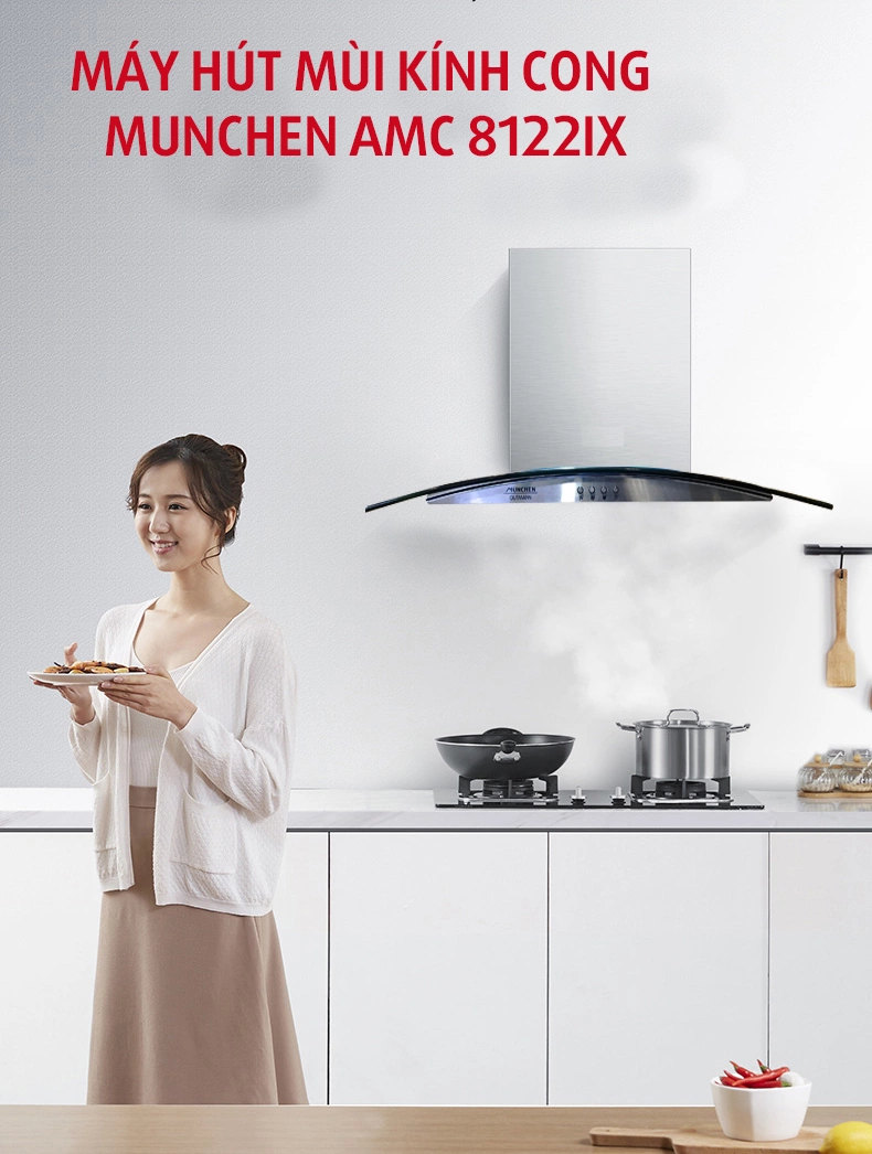 Máy hút mùi Munchen AMC 8122IX hiện đại