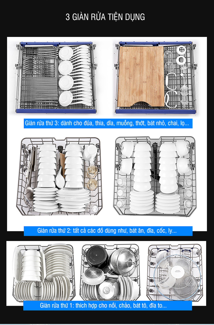 Máy rửa bát Munchen M15SW 3 giàn rửa tiện lợi